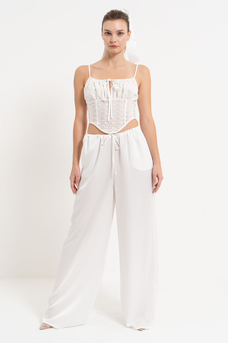 Offwhite Tie-Front Bustier