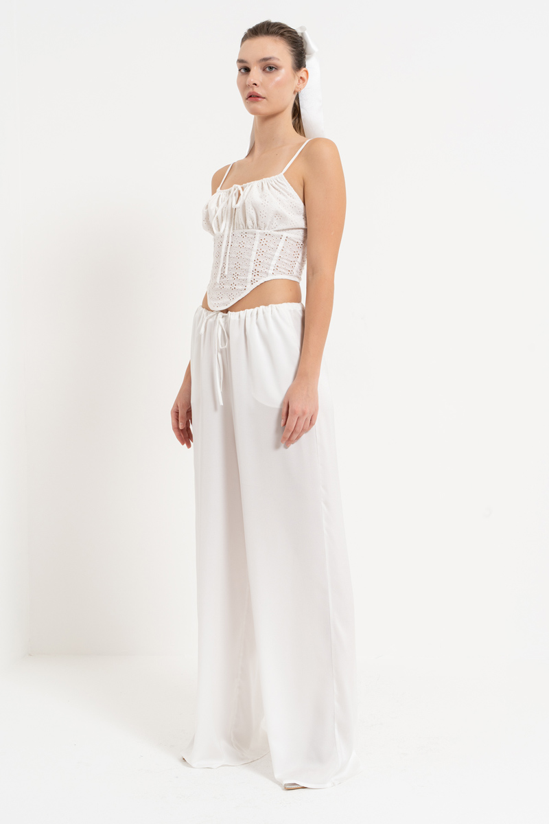 Offwhite Tie-Front Bustier