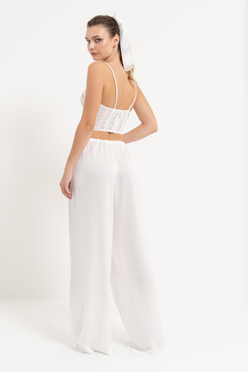 Offwhite Tie-Front Bustier