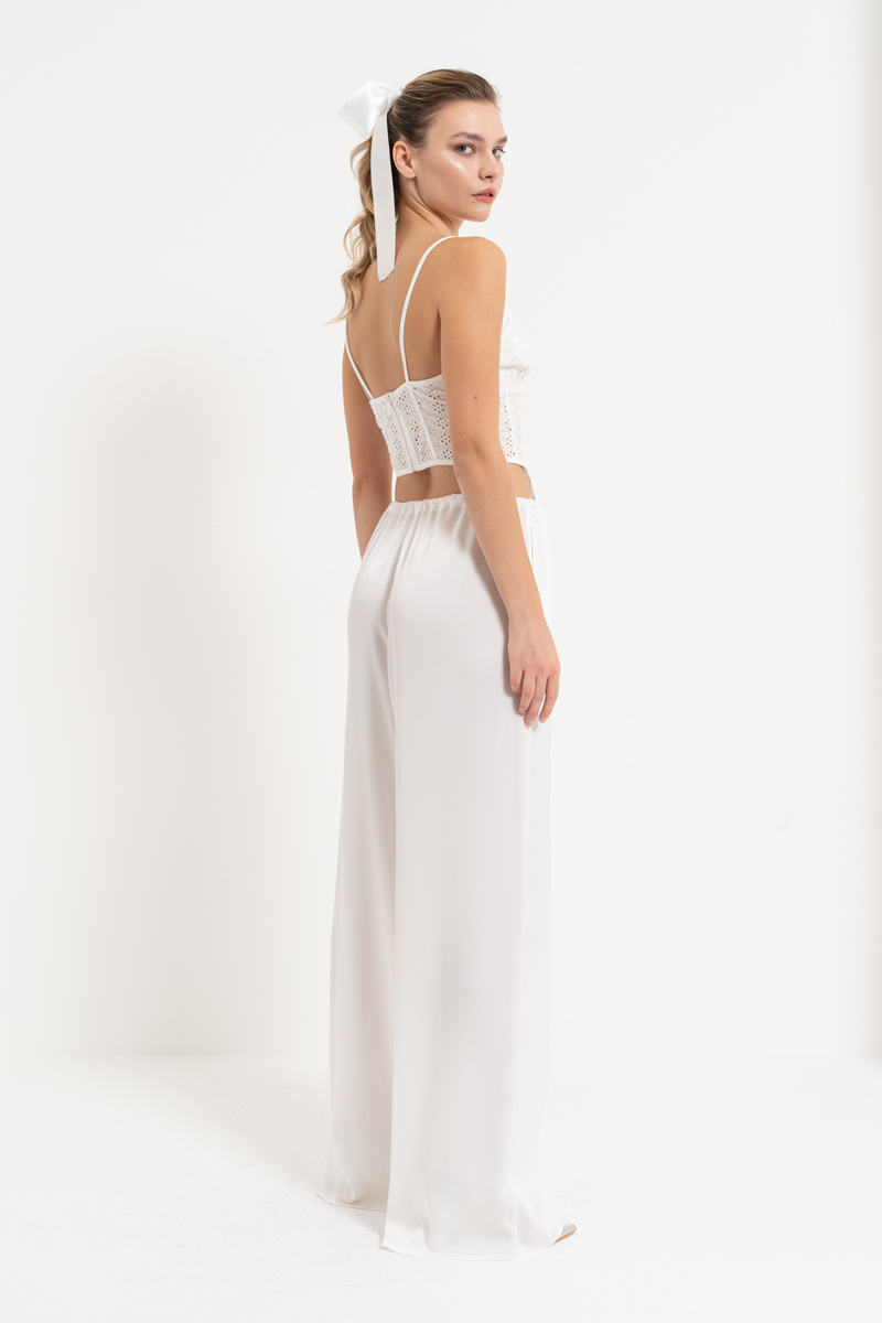 Offwhite Tie-Front Bustier