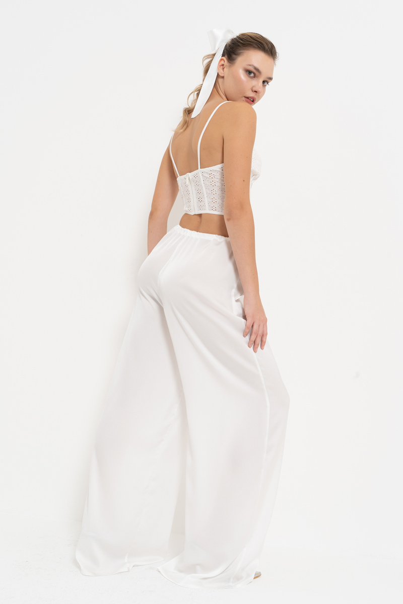 Offwhite Tie-Front Bustier