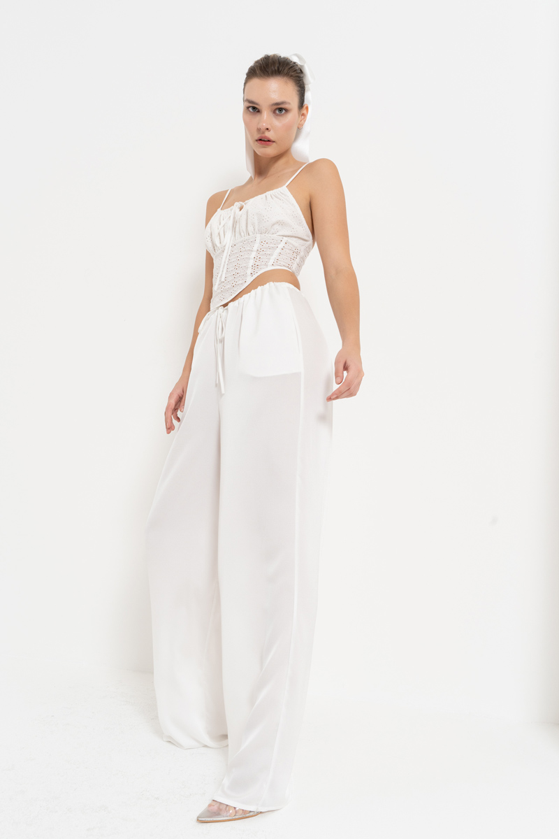 Offwhite Tie-Front Bustier