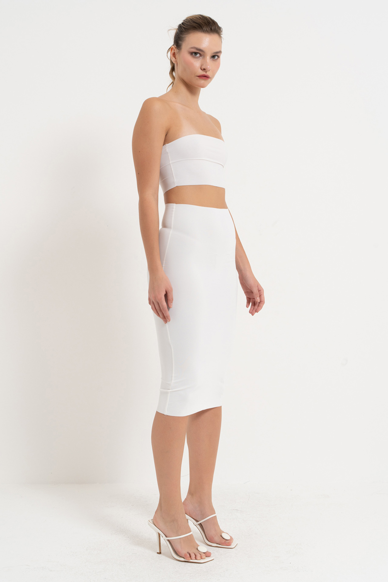 Offwhite Seamless Bodycon Skirt