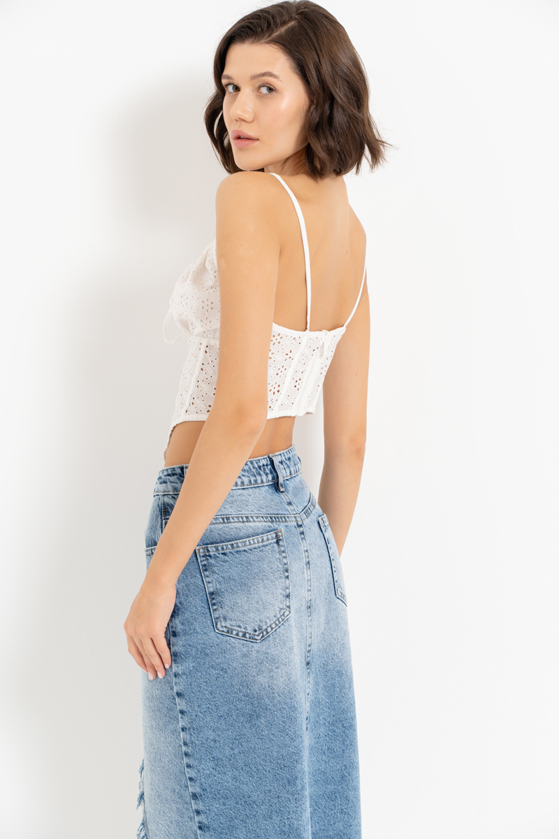 Offwhite Tie-Front Bustier