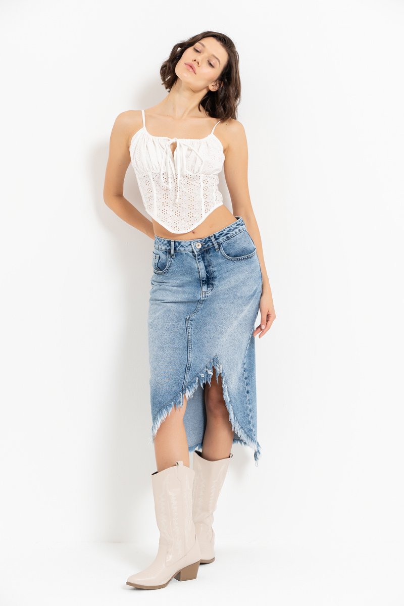 Offwhite Tie-Front Bustier