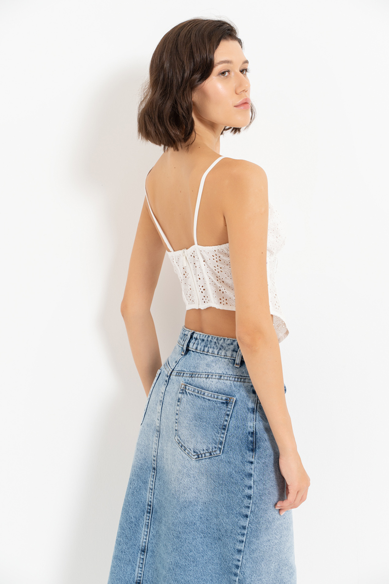 Offwhite Tie-Front Bustier