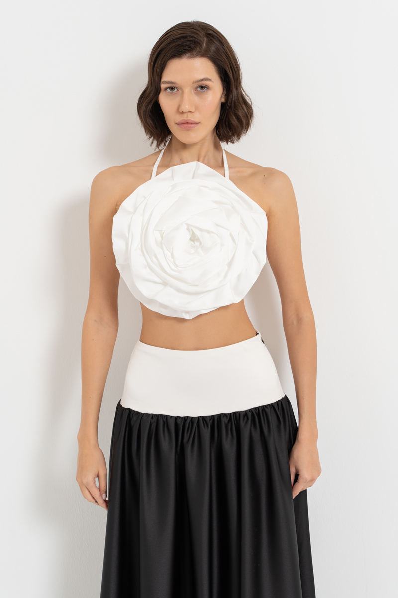 Offwhite Rose Top