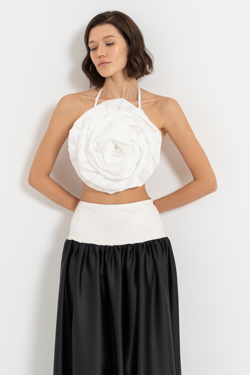 Offwhite Rose Top