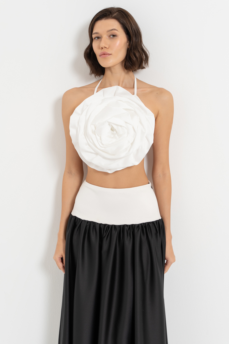 Offwhite Rose Top