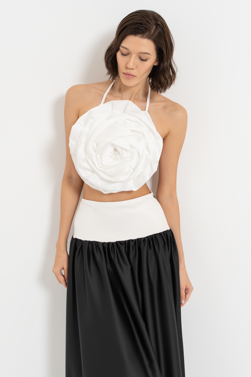 Offwhite Rose Top