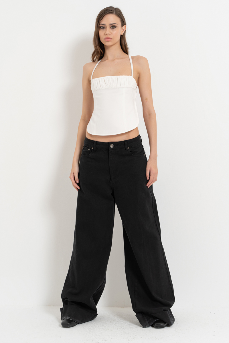 Offwhite Cross-Back Crop Cami