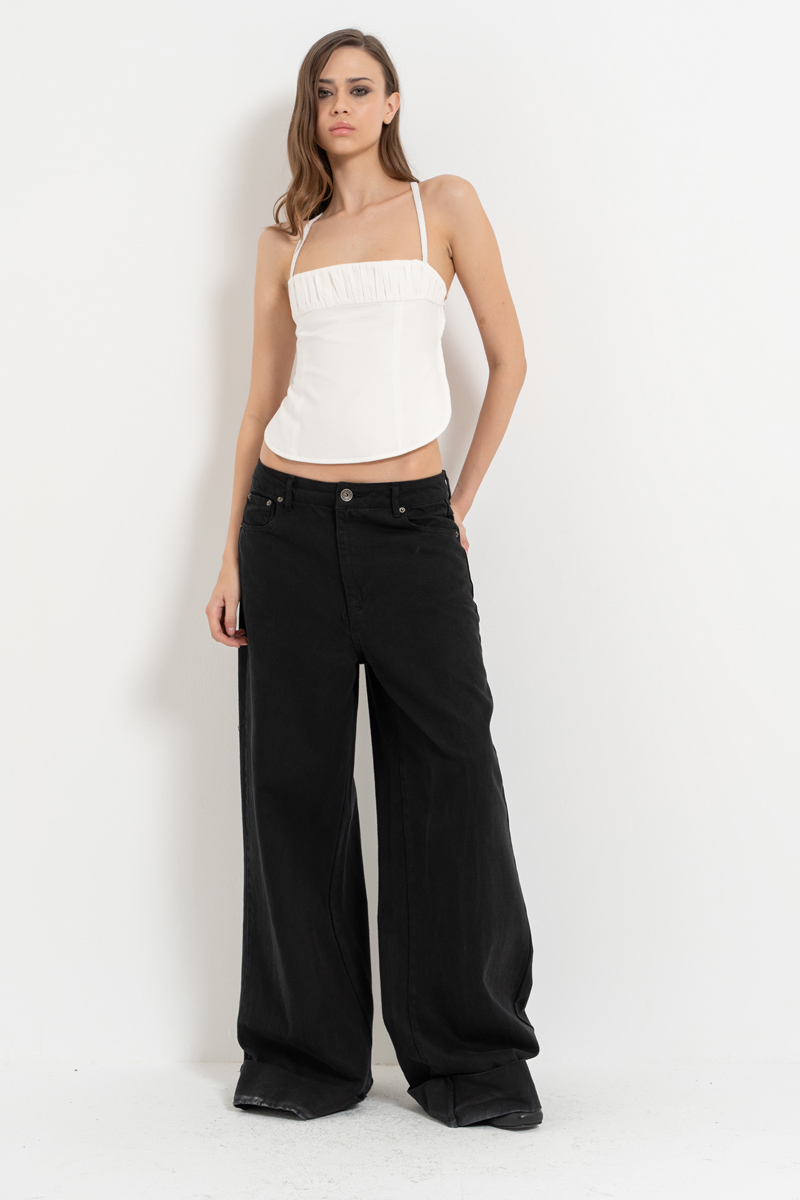 Offwhite Cross-Back Crop Cami