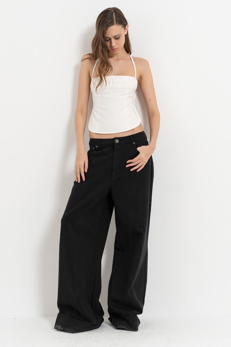 Offwhite Cross-Back Crop Cami