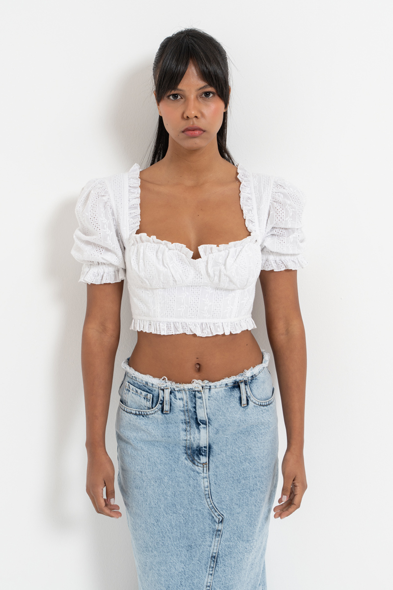 Offwhite Crochet Crop Top