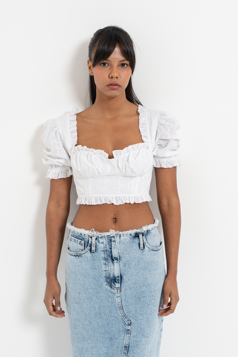 Offwhite Crochet Crop Top