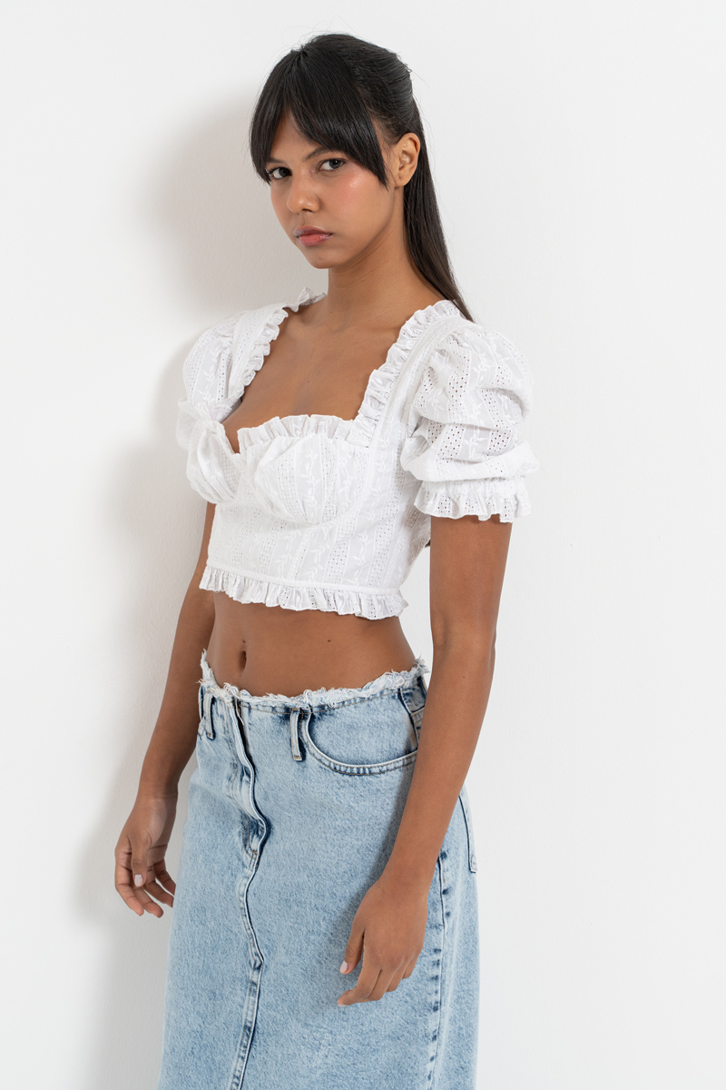 Offwhite Crochet Crop Top