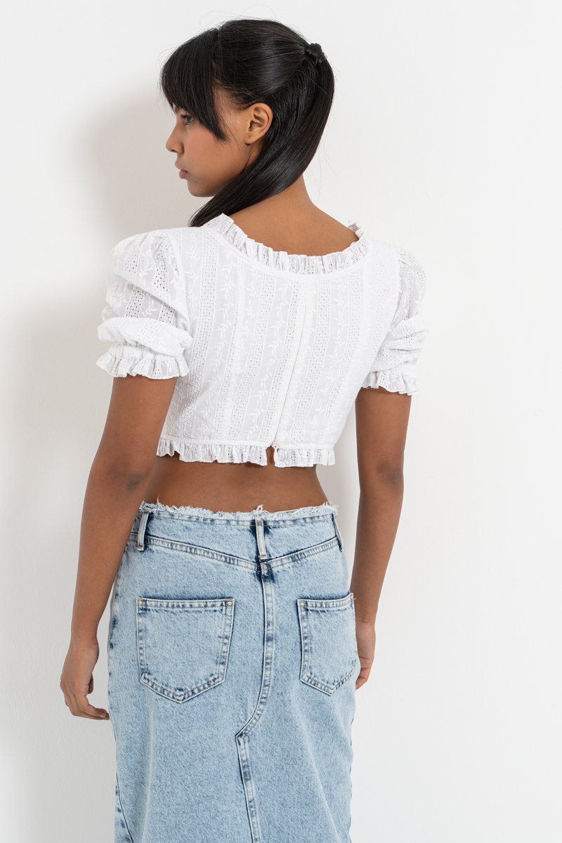 Offwhite Crochet Crop Top