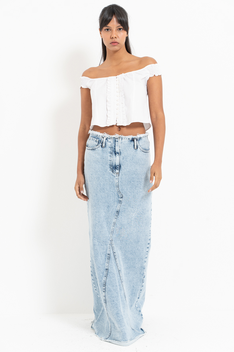 Offwhite Off-the-Shoulder Poplin Top