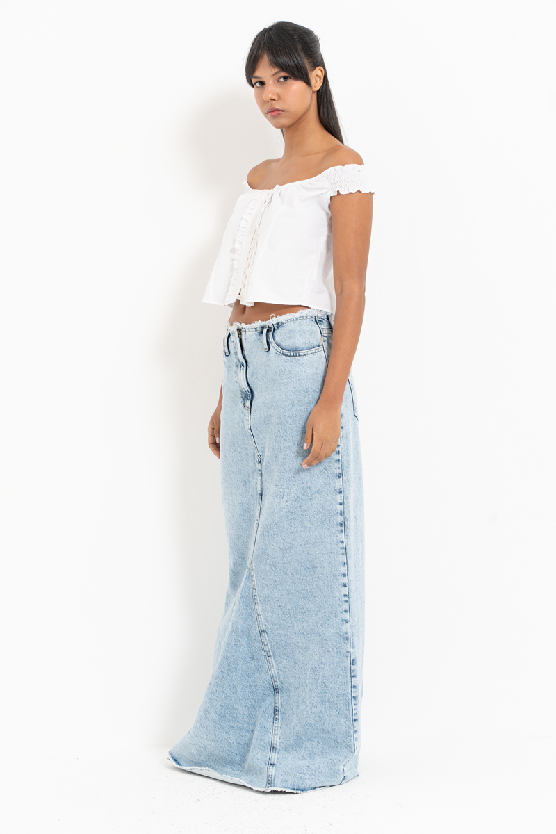 Offwhite Off-the-Shoulder Poplin Top