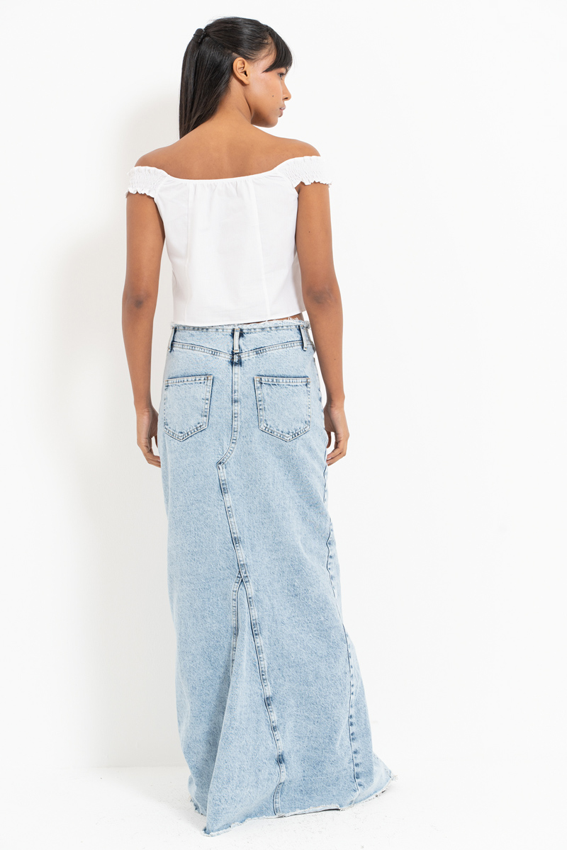 Offwhite Off-the-Shoulder Poplin Top