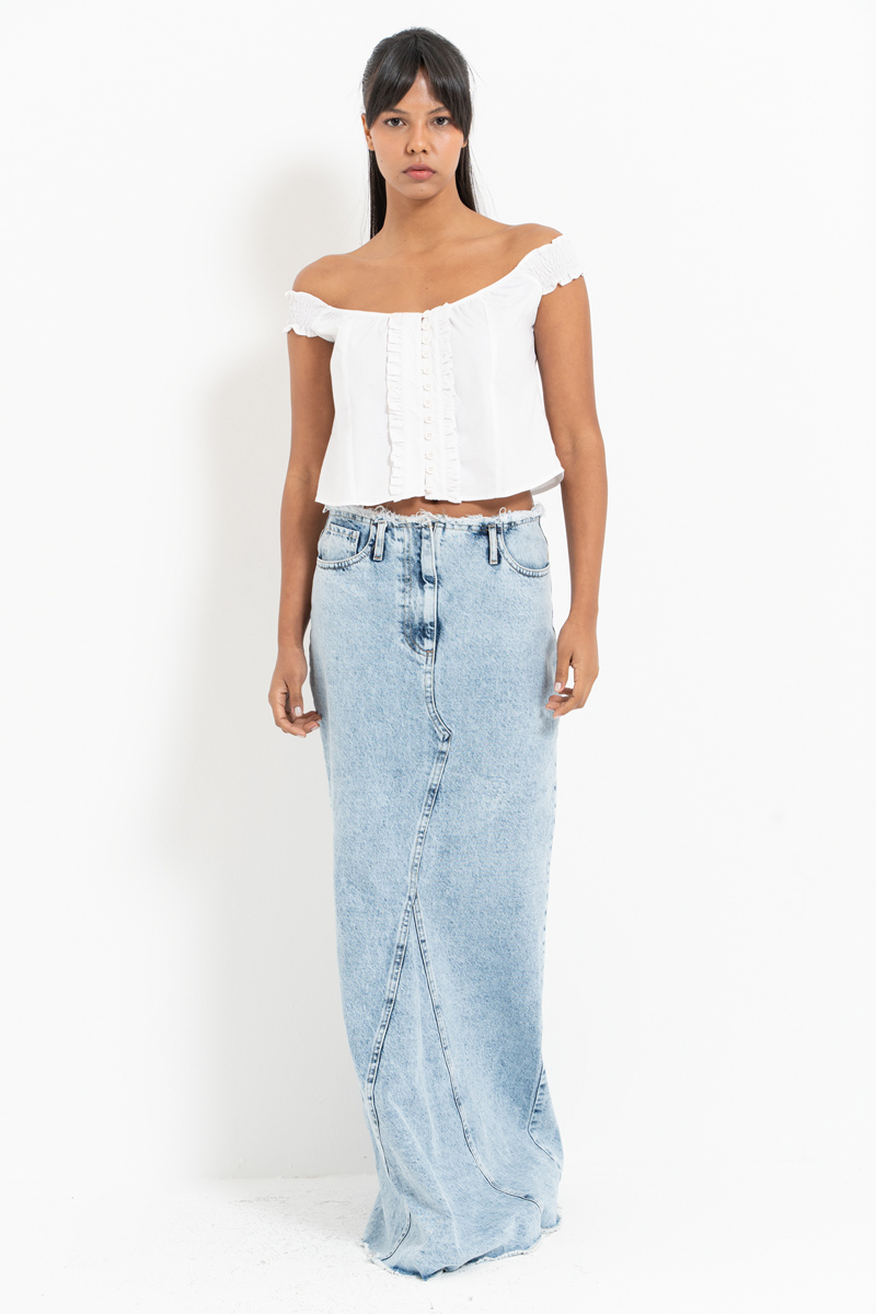 Offwhite Off-the-Shoulder Poplin Top