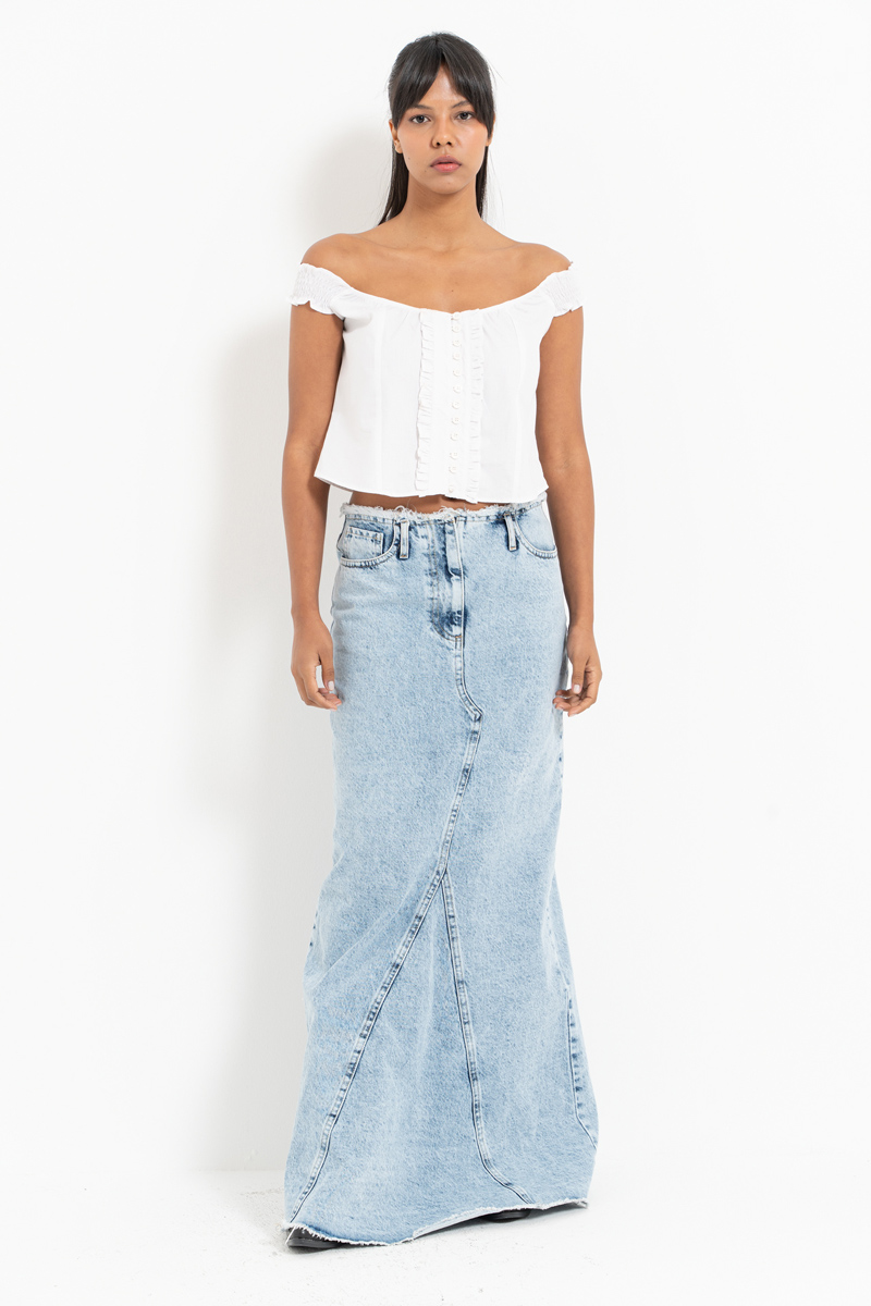 Offwhite Off-the-Shoulder Poplin Top