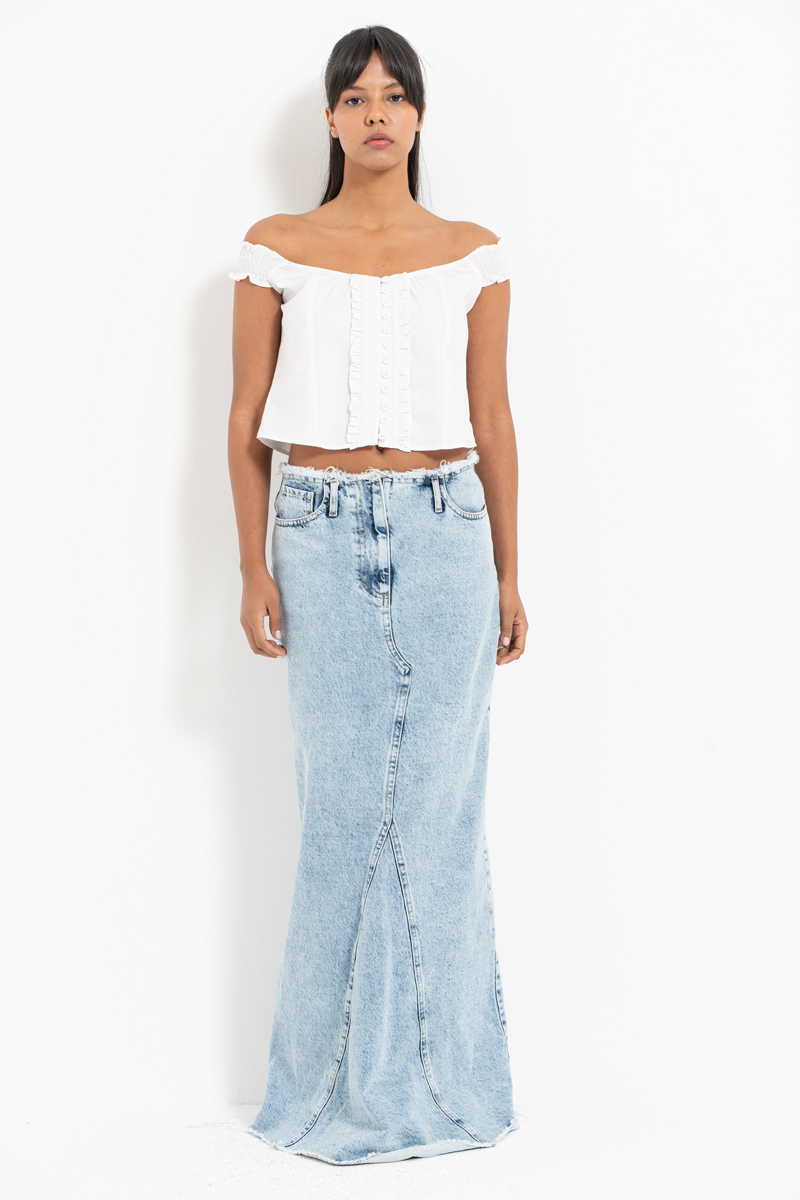 Offwhite Off-the-Shoulder Poplin Top