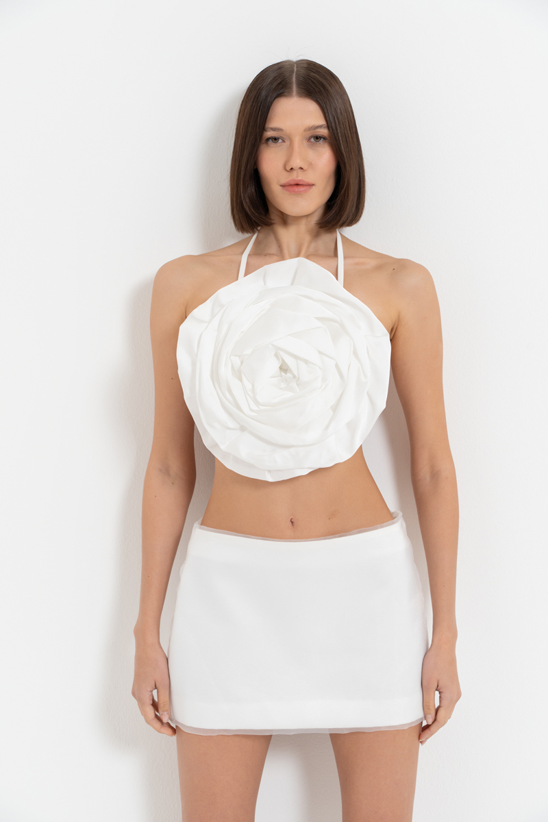 Offwhite Rose Top