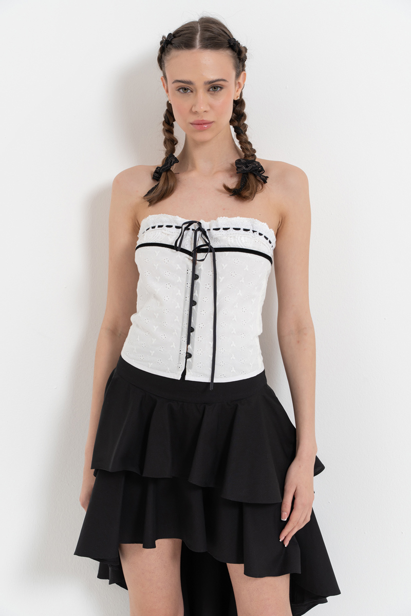 Offwhite Hook-and-Eye Bustier