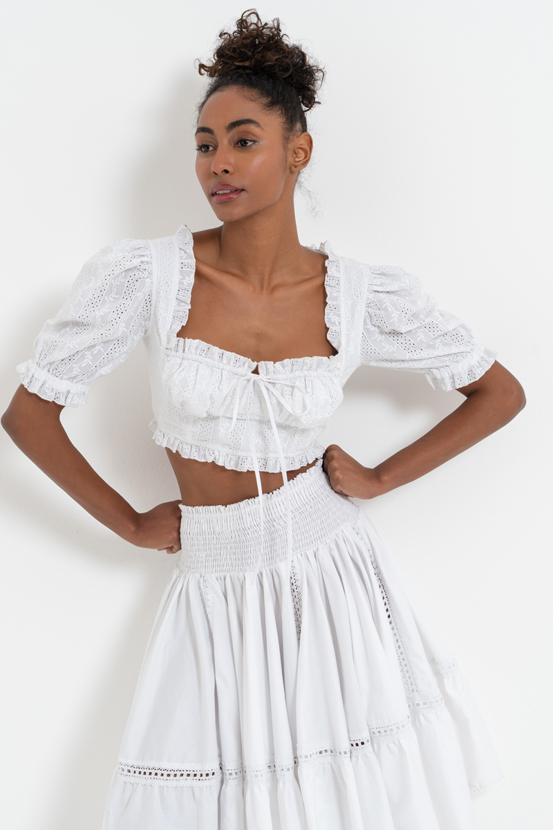 Offwhite Crochet Crop Top