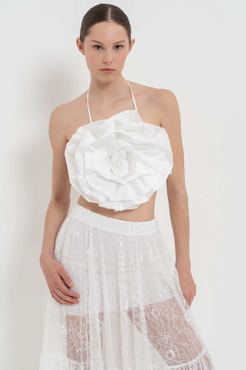 Offwhite Rose Top