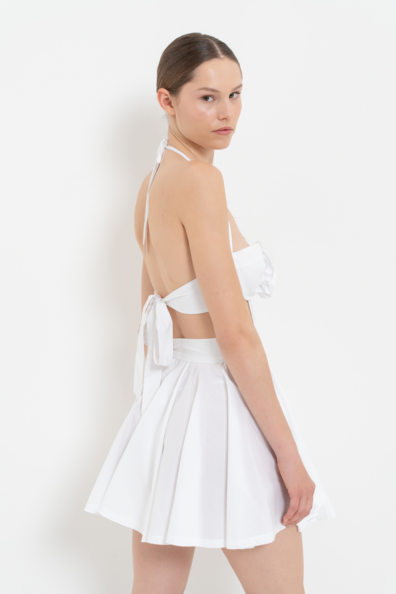Wholesale White Flare Mini Skirt