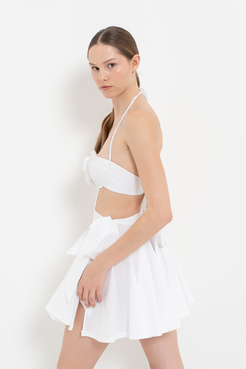 White Flare Mini Skirt