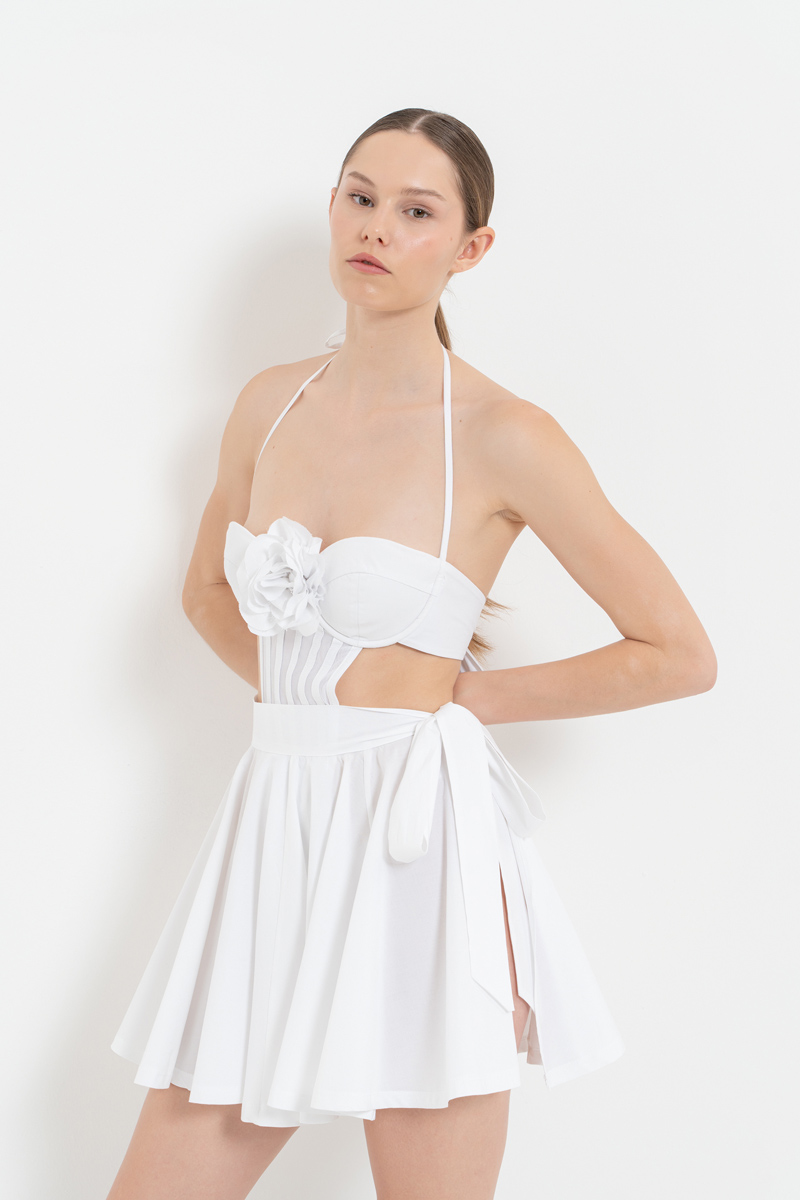 White Flare Mini Skirt