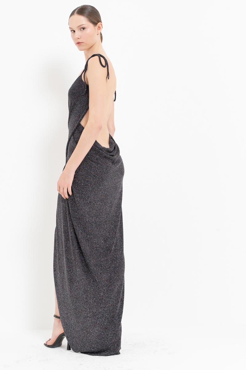 Glittery черный Crossover Cami Dress