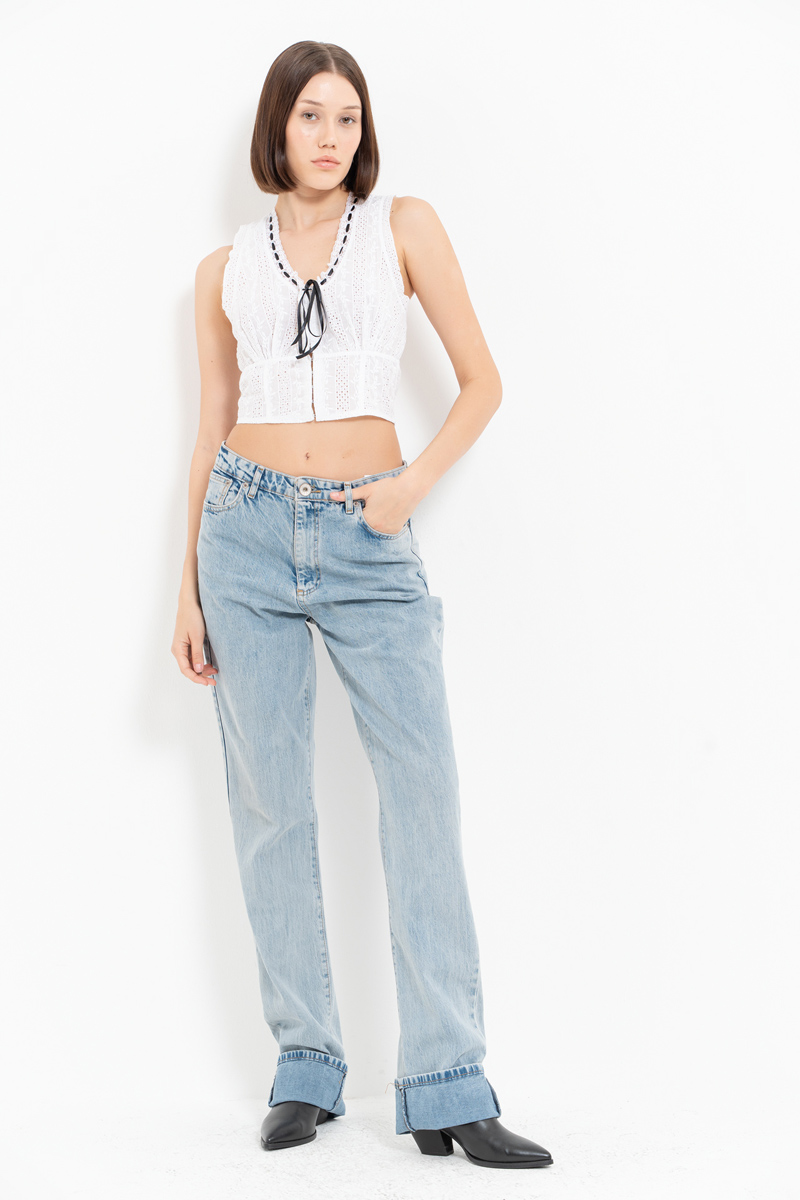 Offwhite Lace Crop Top