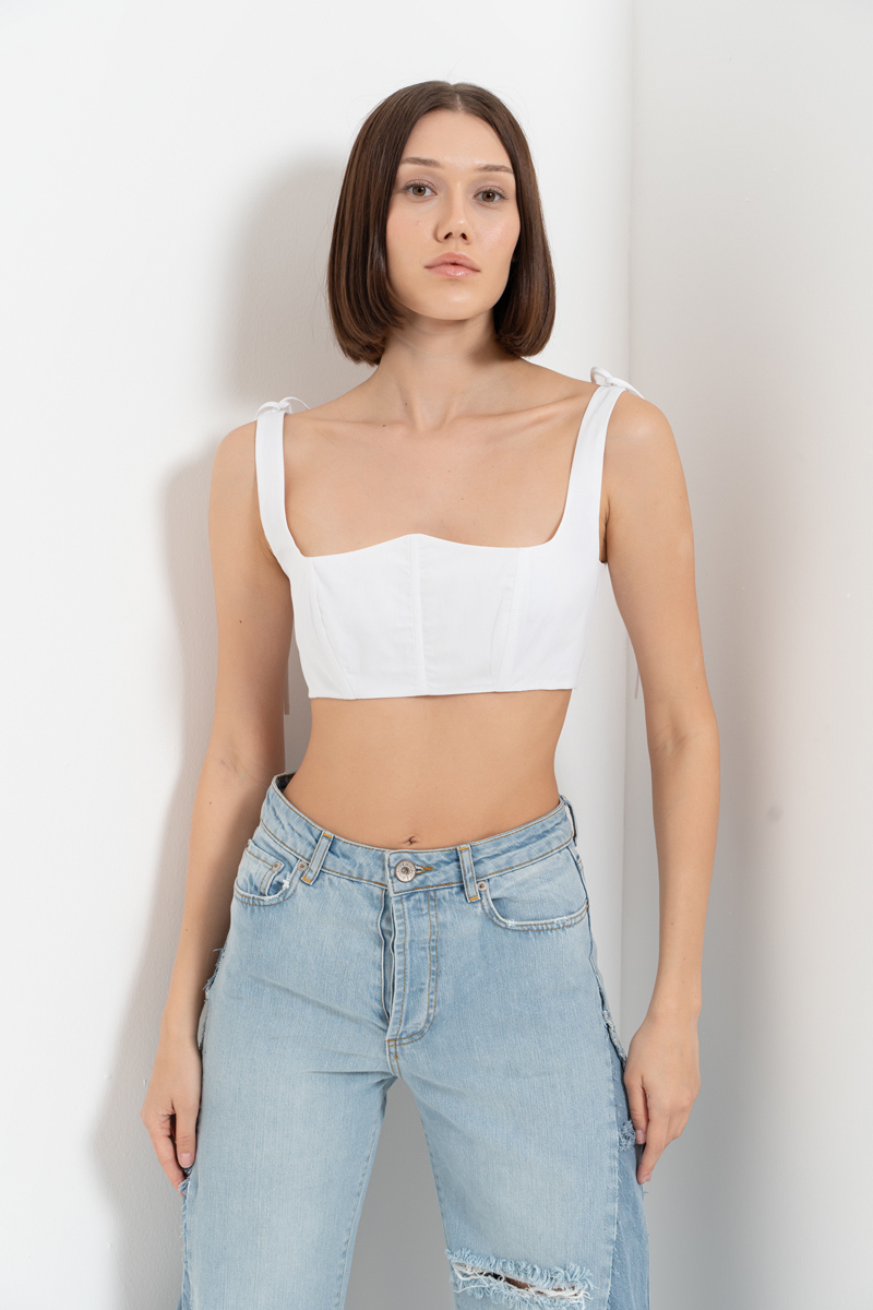 Offwhite Poplin Cami Mini Top