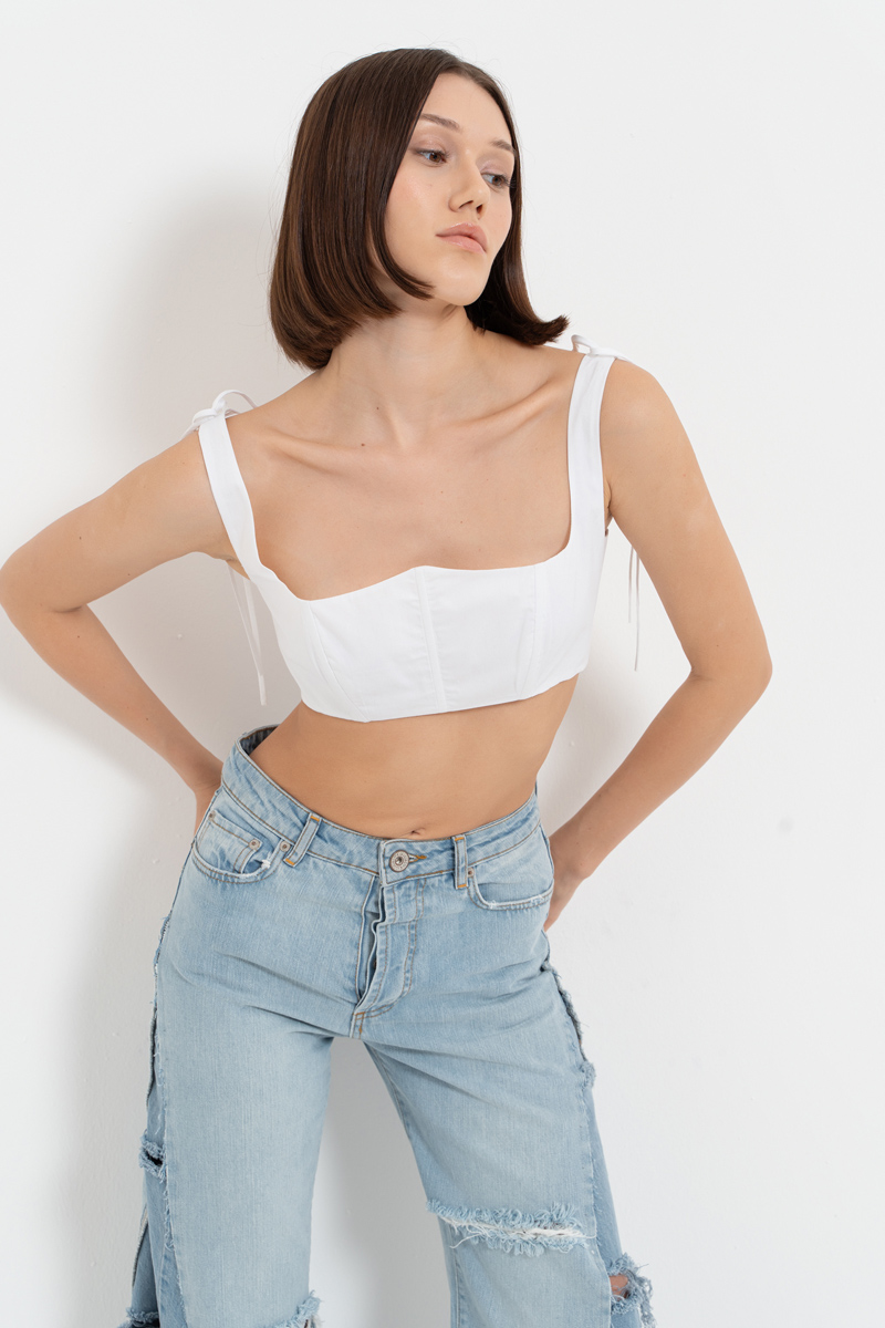 Offwhite Poplin Cami Mini Top