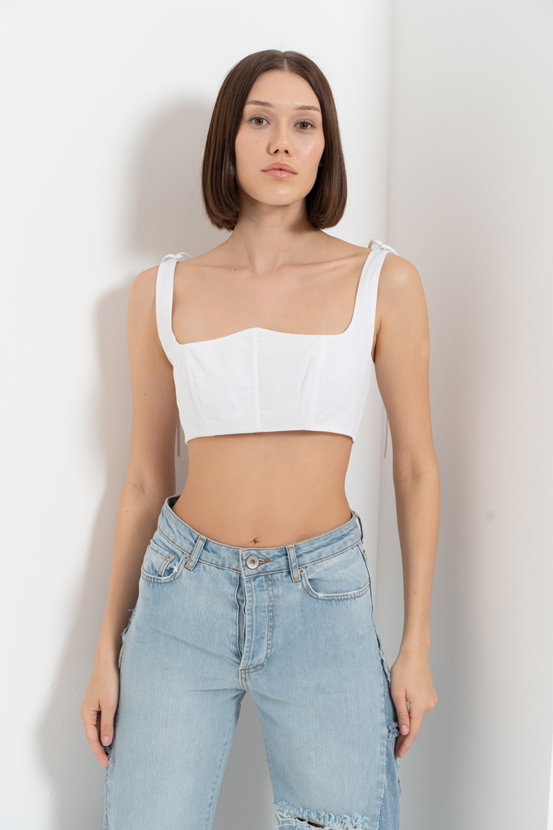 Offwhite Poplin Cami Mini Top