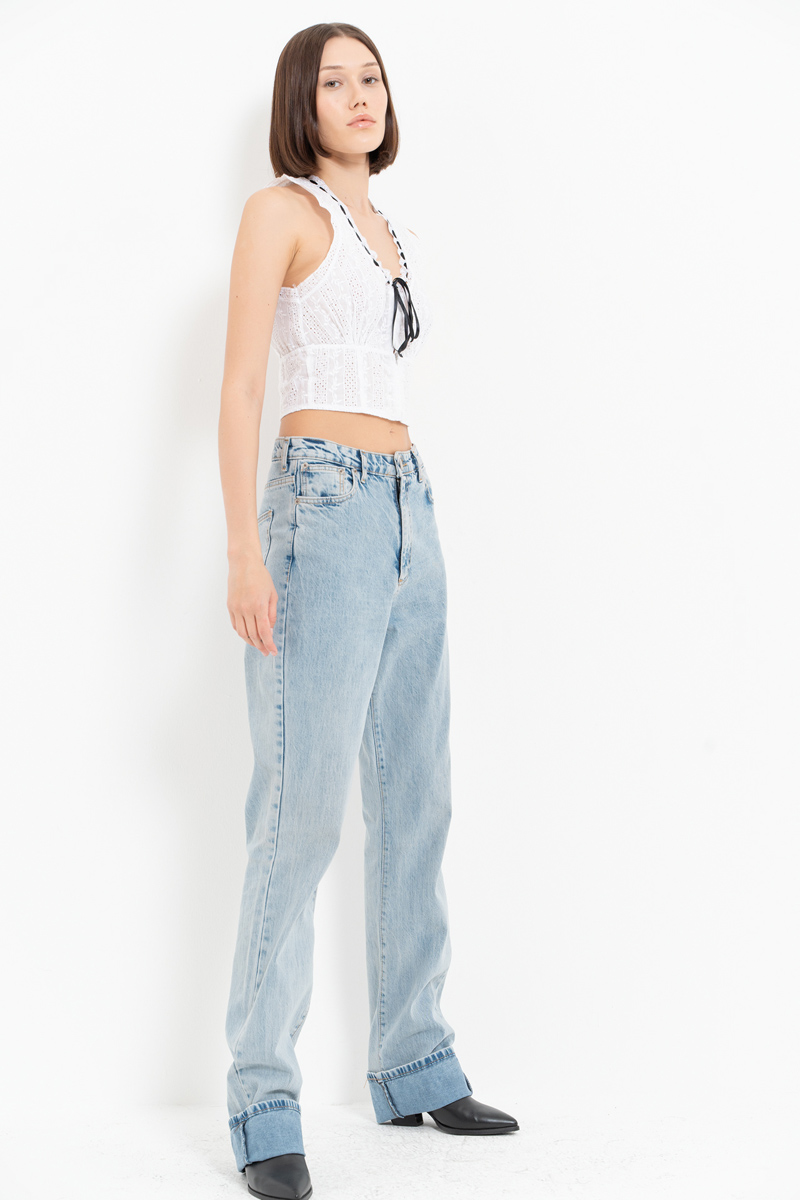 Ice Blue Straight Jeans