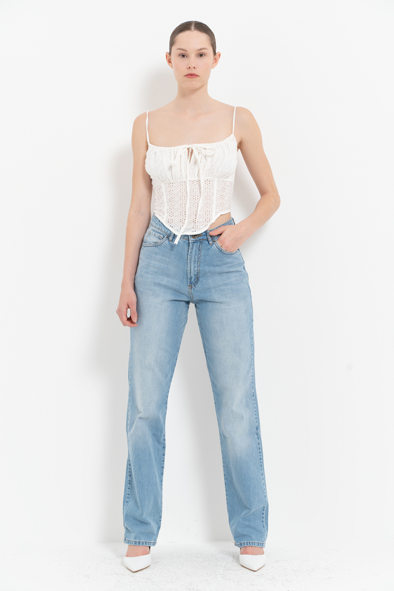 Offwhite Tie-Front Bustier