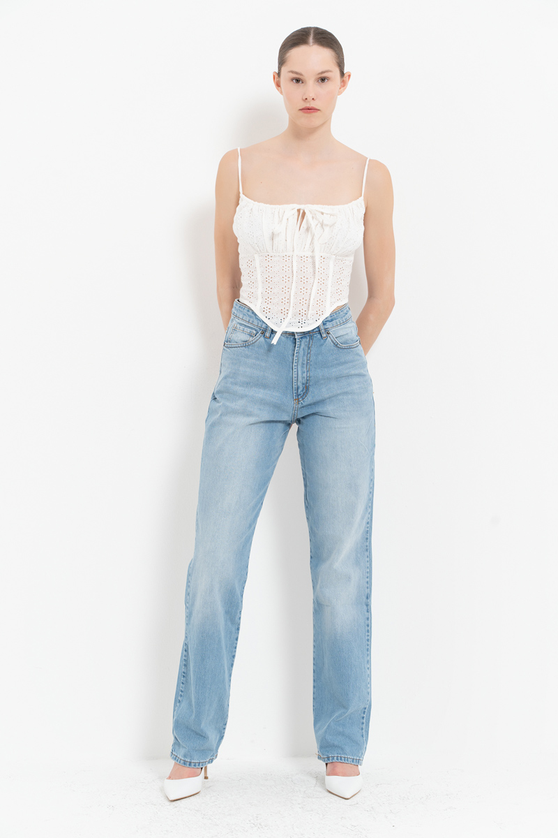 Offwhite Tie-Front Bustier