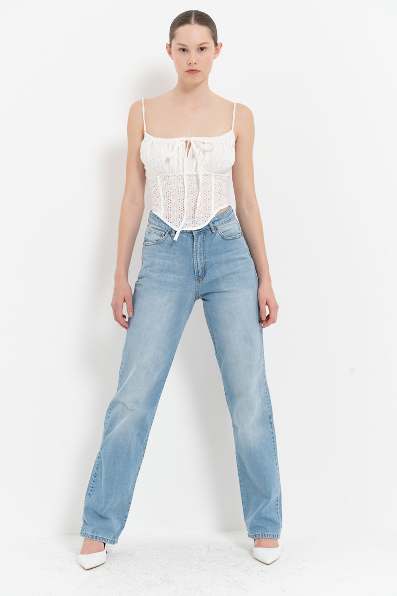 Offwhite Tie-Front Bustier