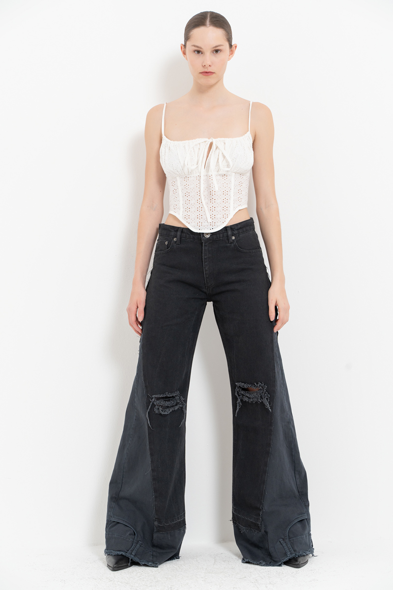 Offwhite Tie-Front Bustier