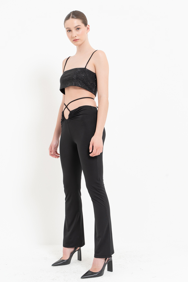 Wholesale Black Strappy Pants