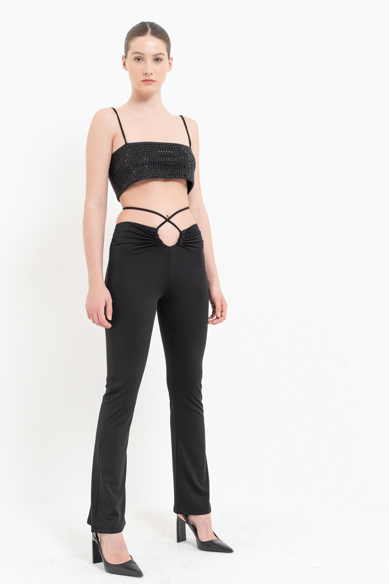 Wholesale Black Strappy Pants