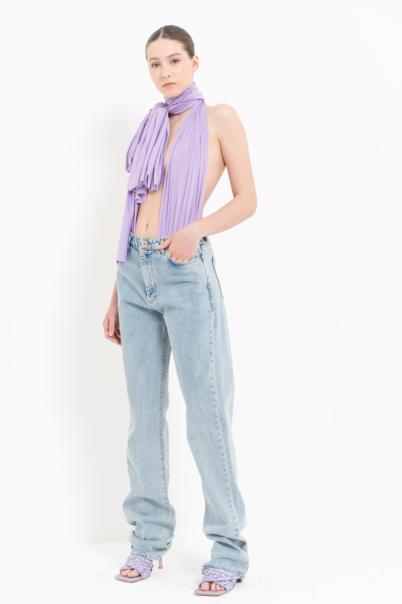 Wholesale Ice Blue Straight Jeans