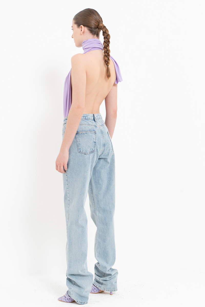 Wholesale Ice Blue Straight Jeans