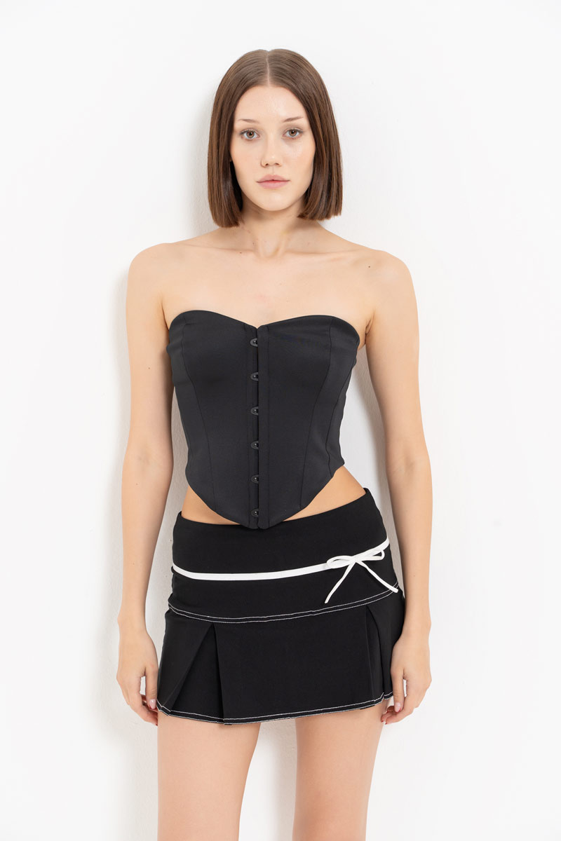 Black Hook-and-Eye Bustier