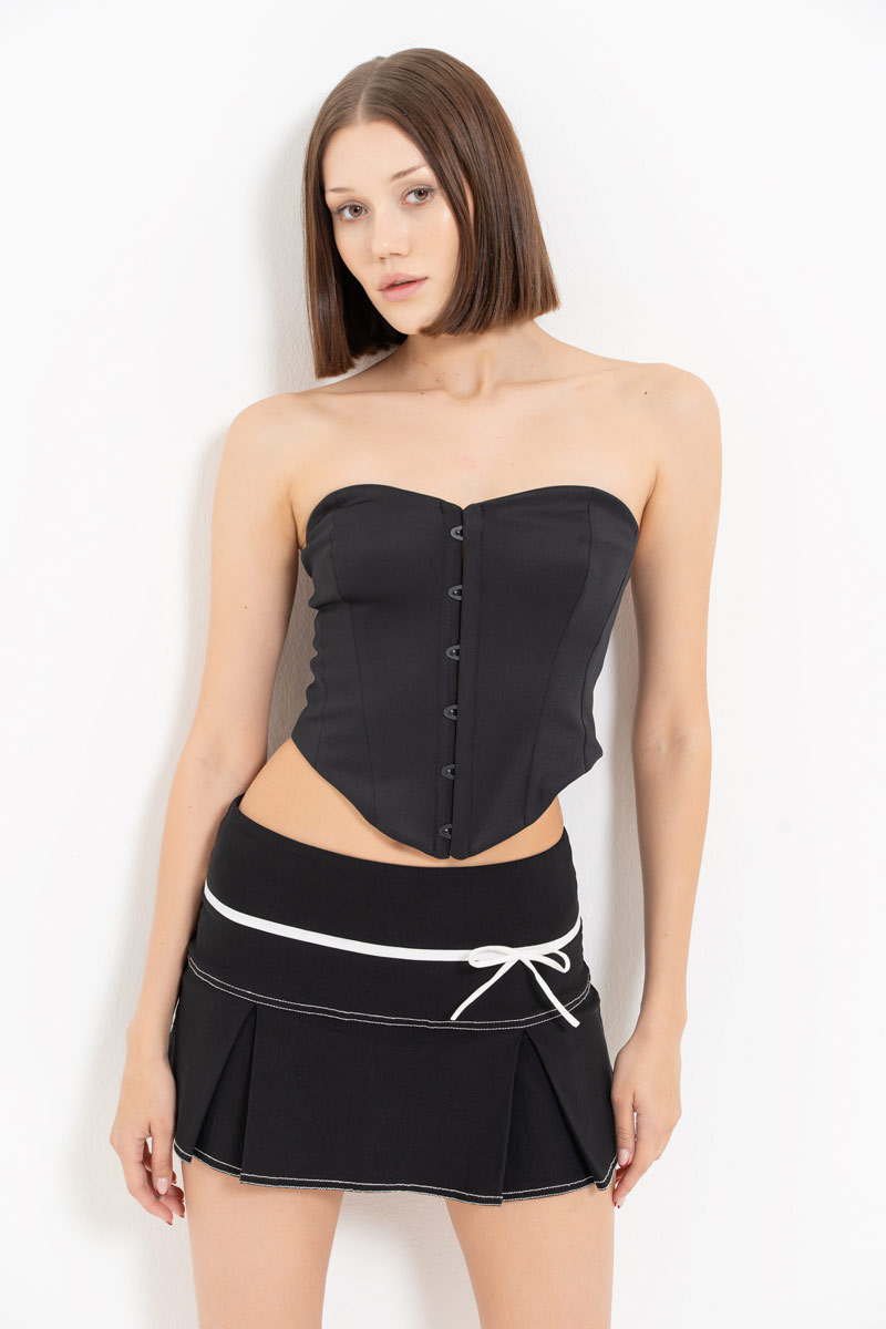 Black Hook-and-Eye Bustier